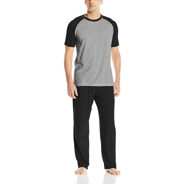 Hanes Hanes Men S Adult X Temp Short Sleeve Cotton Raglan Shirt And Pants Pajamas Pjs Sleepwear Lounge Set Walmart Com Walmart Com