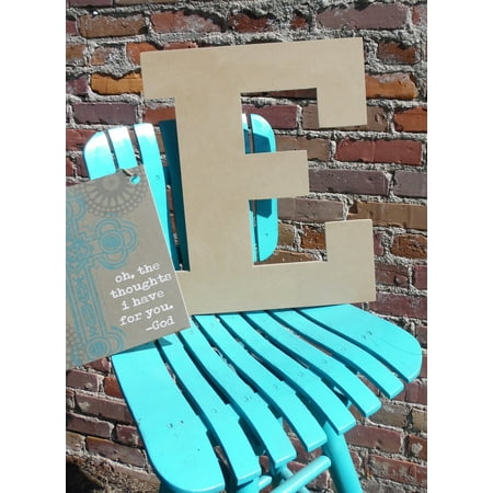 Wood Letter, Block Wooden Letter E 18'', Unfinished Wall Hanging