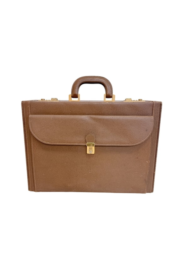 Pre-Owned GUCCI 0848 Old Gucci Attache Case Handbag GG Pattern Business Bag Men's Women's Brown