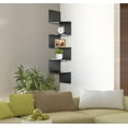 thumbnail image 2 of Greenco 5 Tier Wall Mount Floating Corner Shelves Espresso Finish, 2 of 5