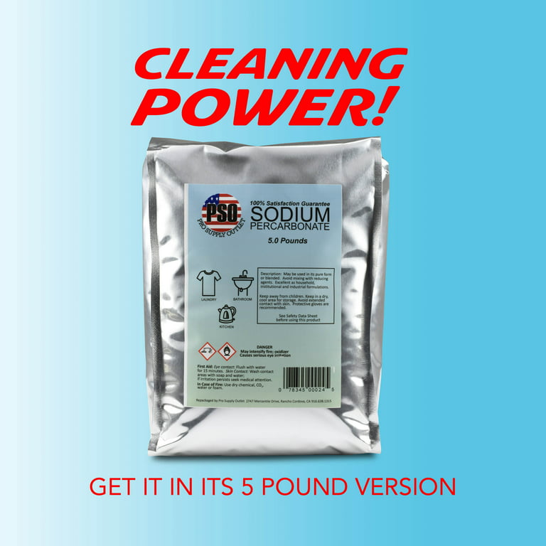 Sodium Percarbonate (Oxidizer) Kosher 5 LBS, Stain Remover & Laundry  Whitener 