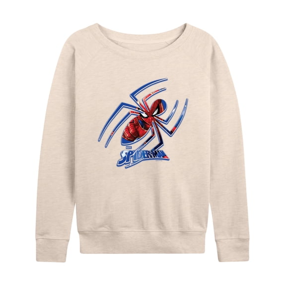 Spider-Man - Spider Lightweight French Terry Wide Neck Long Sleeve Graphic Shirt
