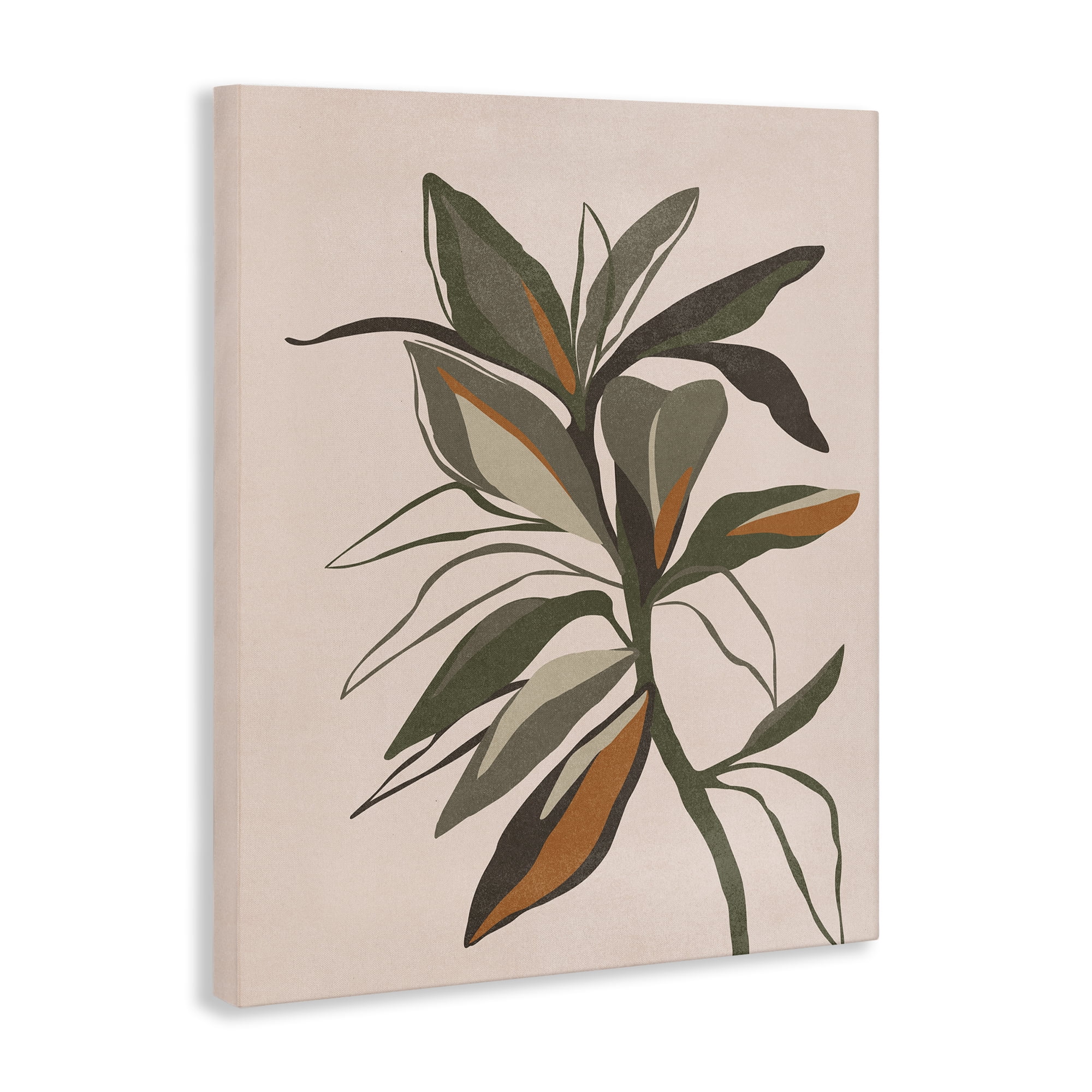 Stupell Industries Earthtone Boho Plant Plants & Flowers Painting Wrapped Canvas Art Print Wall Art, 30 x 40