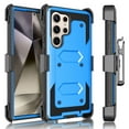 thumbnail image 2 of Samsung Galaxy S24 Ultra 5G Case, Case with Belt Clip Holster Heavy Duty Rugged Shockproof Full Body Protection Kickstand Cover for Samsung Galaxy S24 Ultra (Blue), 2 of 6