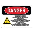 thumbnail image 1 of SignMission OS-DS-A-1218-L-2058 12 x 18 Po Signe de Danger OSHA - pour Éviter de Graves Problèmes Personnels, 1 of 1