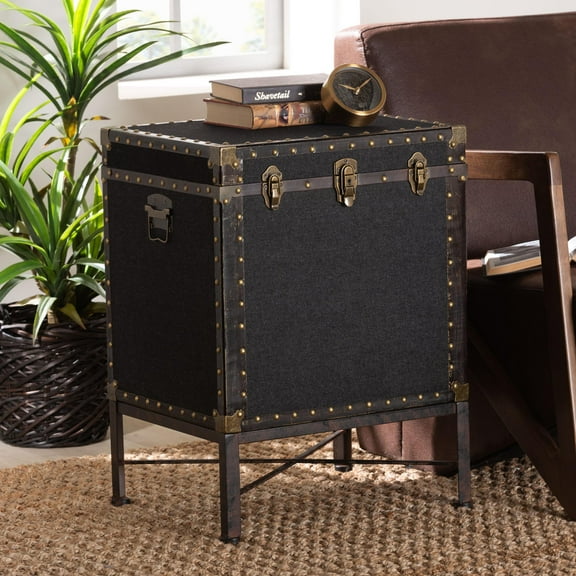 Baxton Studio Laura Vintage End Table, Black