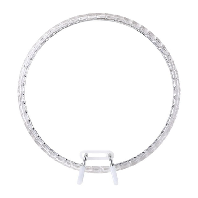 yuksok Embroidery Hoop Round Cross Stitch Hoop Display Frame 16cm Versatile Spring Tension Embroidery Frame for Needlework Wedding clear