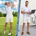 thumbnail image 5 of FEN AI Mens Casual Summer Shorts Elastic Waist Lightweight Hiking Shorts White Golf Shorts, 5 of 9