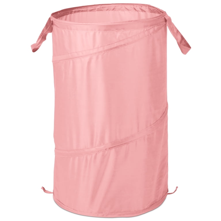 Mainstays Pop-Up Spiral Laundry Hamper, Pink photo 1