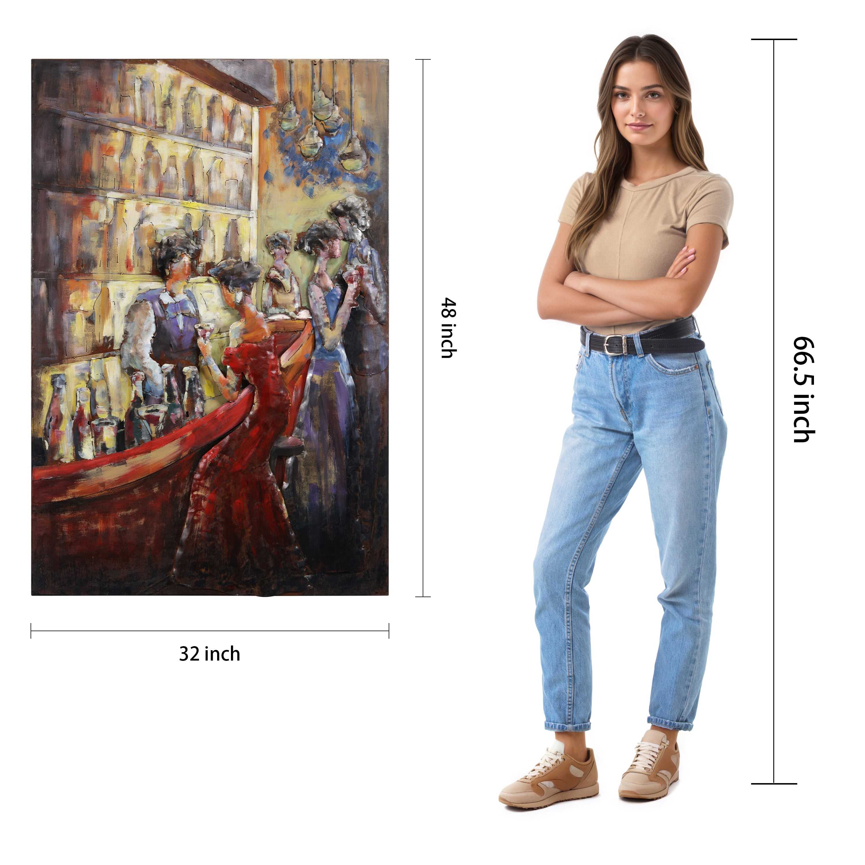 Empire Art Direct "Tavern" Mixed Media Iron Hand Painted Dimensional Wall Décor