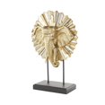 thumbnail image 6 of 15" x 22" Gold Resin Elephant Sculpture with Mirrored Sunburst Accent and Black Stand, by DecMode, 6 of 9