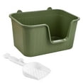 thumbnail image 4 of Bandeja de arena para mascotas con parte abierta, lavabo para gatos con cuchara, caja de arena para gatos, lados altos duraderos para todo , XL verde Verde XL, 4 of 10