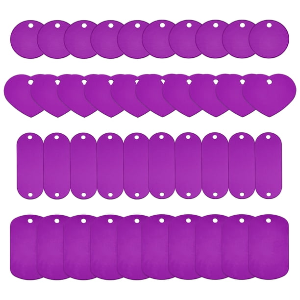 Etiquetas de Grabado de Aluminio Uxcell, Set de 120 Pcs de Blanks Metálicos Grabables por Láser, Púrpura
