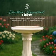 Union Products 17 Round Bird Bath, Outdoor Lawn and Garden Accessories, White