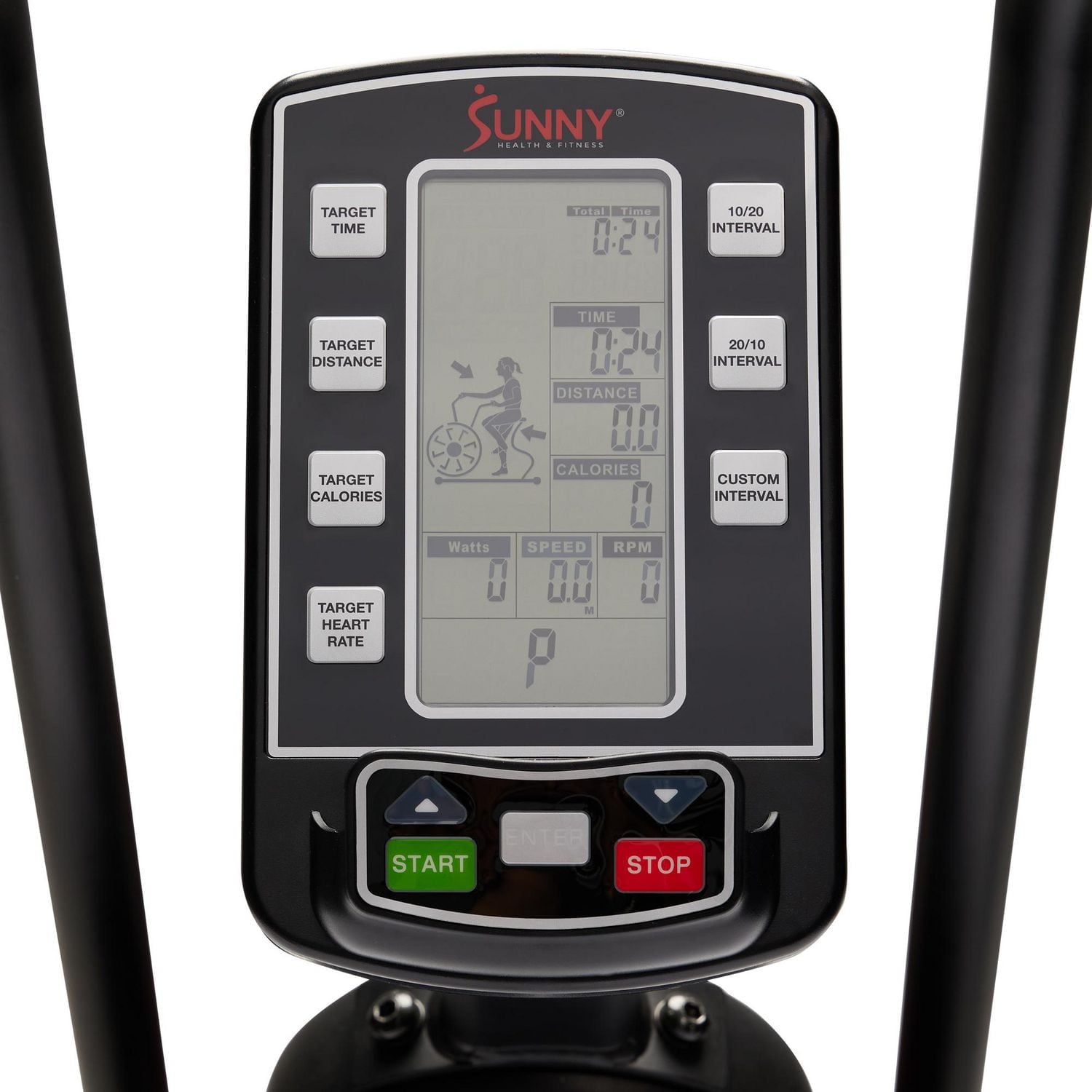 Sunny Health & Fitness Smart Customizable Air Bike Trainer, 330LB Capacity for Leg/Arm Cardio Workout, Fan Cycling Cardio Exerciser for Home Training, Free SunnyFit App Bluetooth Link - SF-B223018