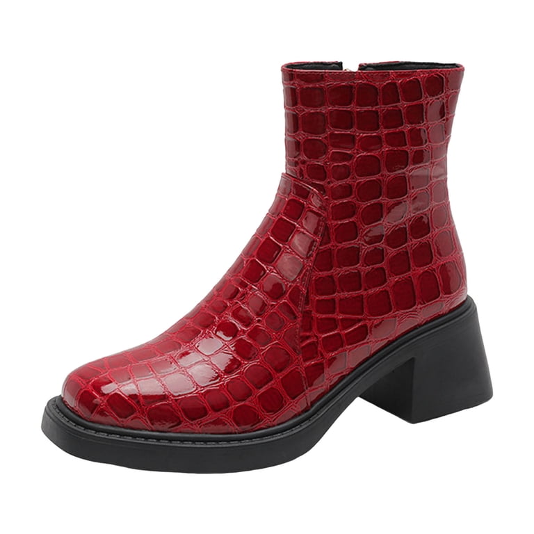 red dress snakeskin heels Y2K Red Faux Snakeskin Heels