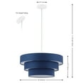 thumbnail image 3 of SAFAVIEH Clelia LED Navy Fabric Pendant Light with Navy Linen Shade, 3 of 8