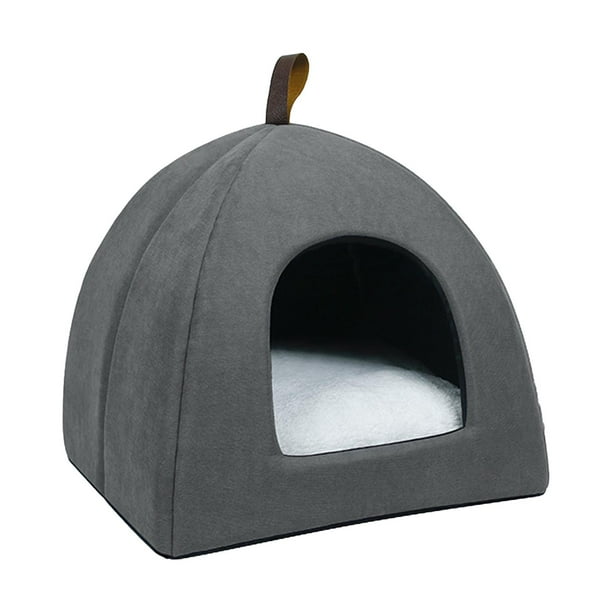 Cama para gatos, casa para mascotas, transpirable, cómoda, cálida, cueva, tienda universal para perros pequeños Gris M