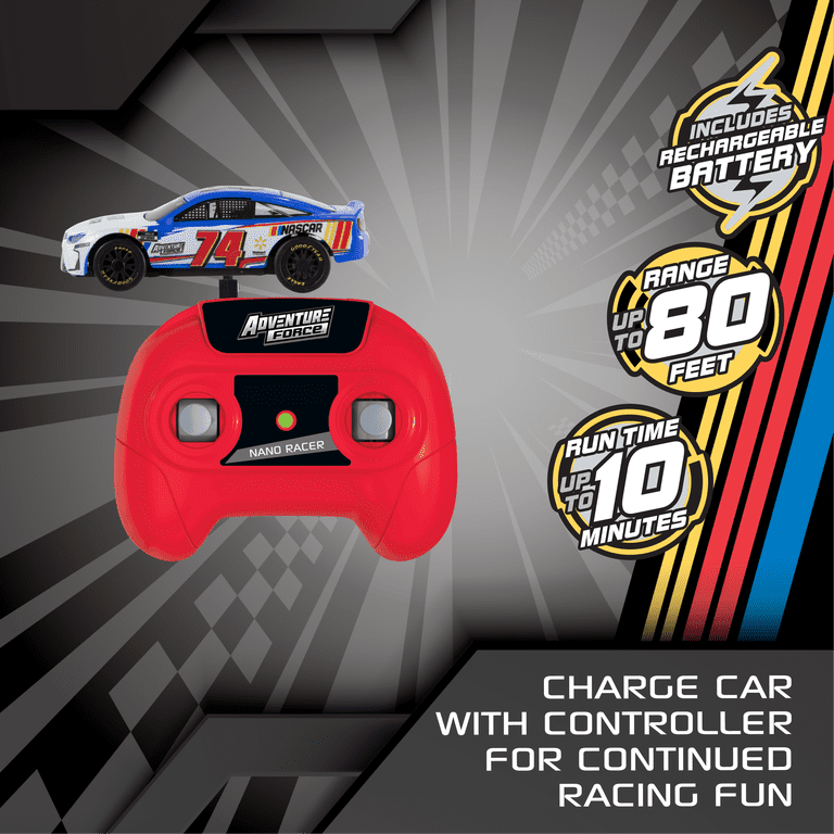 Adventure Force (1:64) Radio Control NASCAR Nano Racer Blue/White