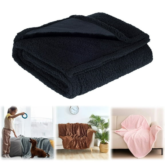 Waterproof Blanket Cozival Cuddly Plush Pet Blanket, Water-Resistant and Warm Soft Throw for Dog and Cat Beds, Couch, Sofa, and Crate Mat, Cozy Fleece Bedspread for Indoor Use, Sherpa Fleece Throw, A