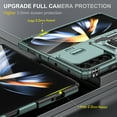 thumbnail image 4 of Case for Samsung Galaxy Z Fold 6 Camera Lens Slide Protection Cover with Ring Holder Kickstand, Armor Heavy Duty Military Grade Shockproof PC Rugged Bumper for Samsung Galaxy Z Fold 6,Darkgreen, 4 of 8
