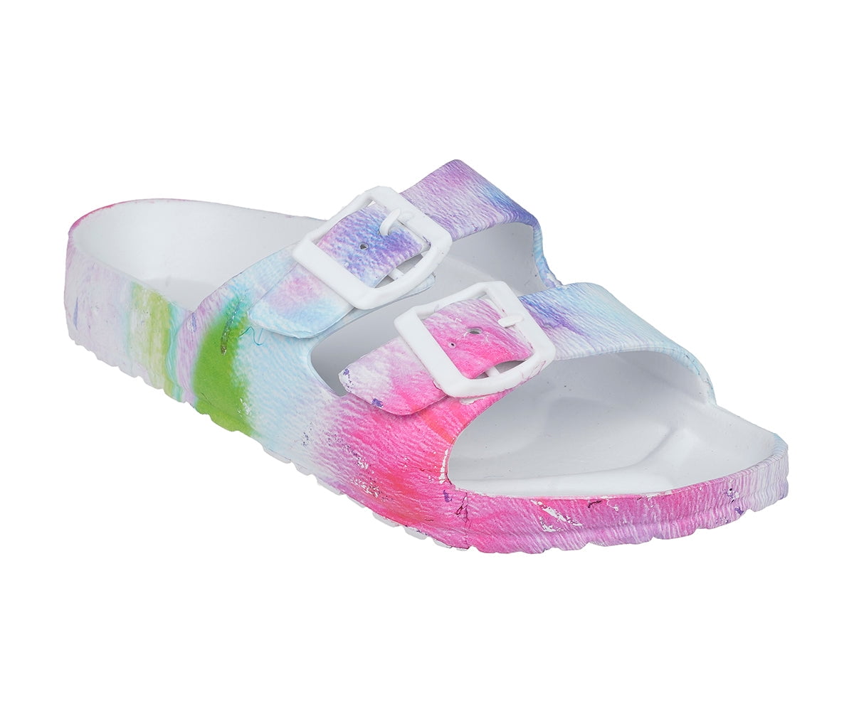 Tie dye printed sandals with thick soles hot sale