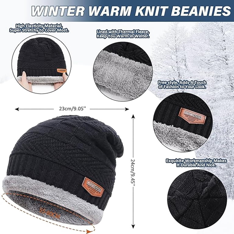Nevend Mens Womens Winter Beanie Hat Scarf Set Warm Knit  display picture 1