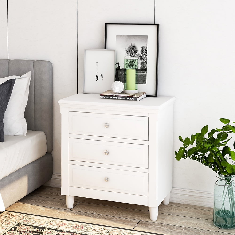 White Bedside Table Nightstand Chest of Drawer Storage Cabinet Bedroom Furniture 