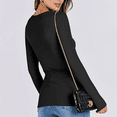 thumbnail image 2 of SOMER Long Sleeve Shirts for Women Long Sleeve, Slim Fit Crew Neck Stretchy Basic Tee Women’s Ribbed Top, Casual Solid Color Fall Winter Shirt, 2 of 7
