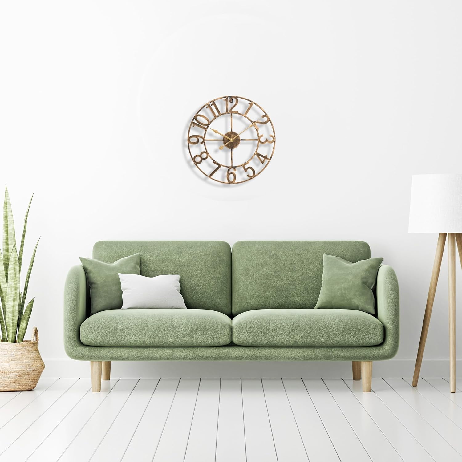 Sorbus 16" Large Wall Clock, Bronze Analog Battery Operated for Living Room & Kitchen