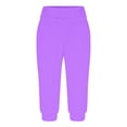 thumbnail image 5 of Staron Women's Cropped Pants High Waist Casual Loose Yoga Capris with Pockets Soft Stretchy Workout Lounge Outdoor Sports Pants, Purple 3XL, 5 of 6