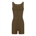 thumbnail image 7 of Women's 2025 Summer Two Piece Outfit Matching Lounge Crop Top High Waisted Shorts Sleeveless Bodycon Active Set, 7 of 7