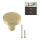 thumbnail image 2 of Jiozermi - Juego de 2 pomos de gabinete de 1 pulgada con tornillos de montaje, pomos de latón macizo para cajones, pomos redondos para aparador, tiradores para cajones y aparadores, 2 of 7