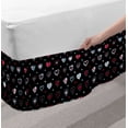 thumbnail image 2 of Doodle Bed Skirt, Valentine's Day Themeds Love Hand Drawn Heart Pattern Wedding Inspired, Elastic Bedskirt Dust Ruffle Wrap Around for Bedding Decor, 4 Sizes, Multicolor, by Ambesonne, 2 of 2