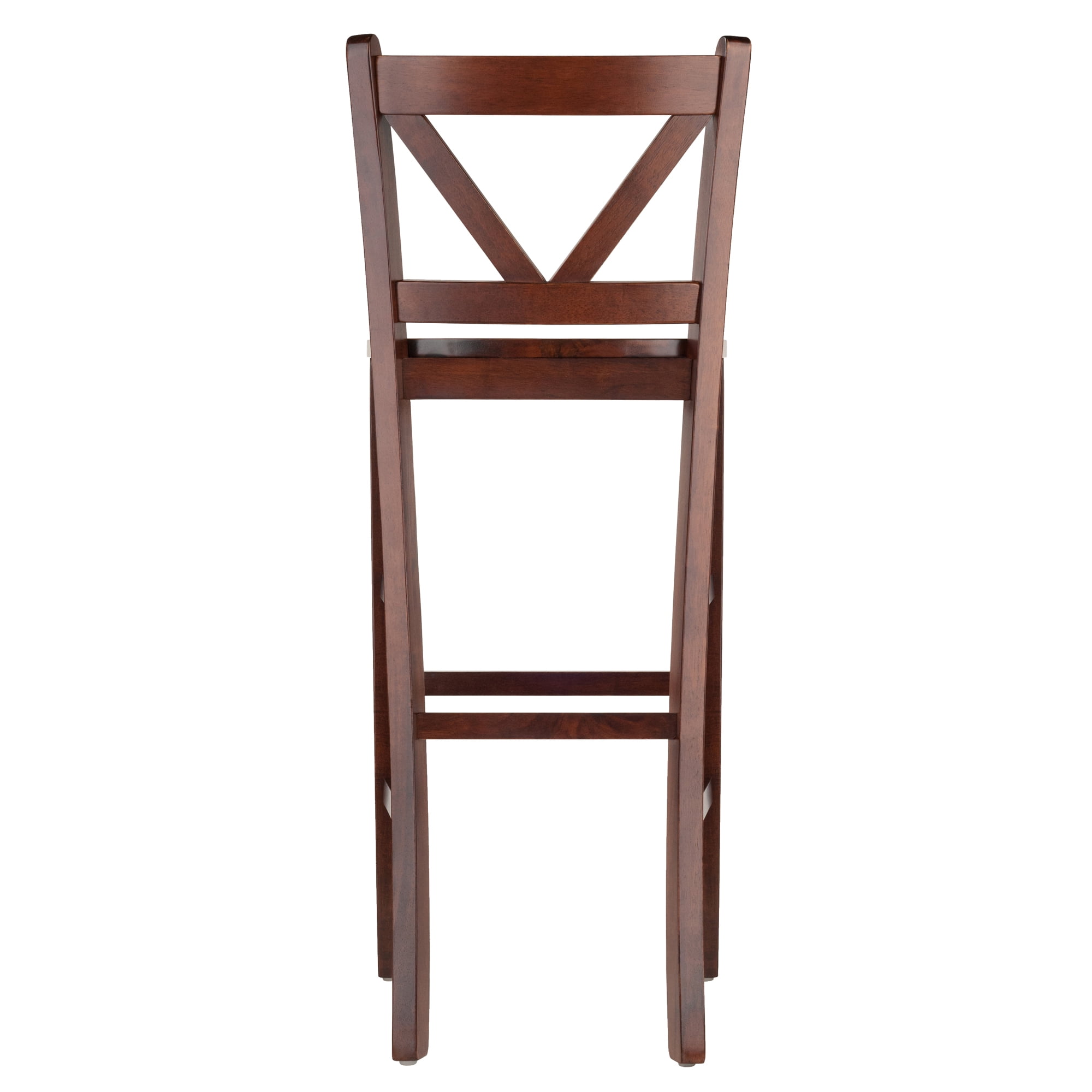 Winsome Wood Victor 30" V-Back Bar Stool, Set of 2, Walnut Finish