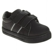 French Toast Boys' School Shoes Hook and Loop Casual Sneakers Back to School .(Toddler/Little Kids)Black, Size: 8