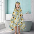 thumbnail image 6 of Sunflower and Daisy Blue Pattern Hooded Bath Towel Wrap for Teens Ages 3 To 12, Soft Lightweight Quick Dry Microfiber Bath Beach Pool, 60"x35", 6 of 6