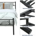 thumbnail image 5 of Yoneston Twin Size Metal Platform Bed Frame with Headboard Footboard for Boys Kids Adults, Black, 5 of 9