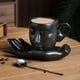 thumbnail image 3 of Taza de café de cerámica con platillo Tazas con forma de cara Tazas de café divertidas Tazas de café novedosas Tazas y platillos de té blanco Taza estética, 3 of 5