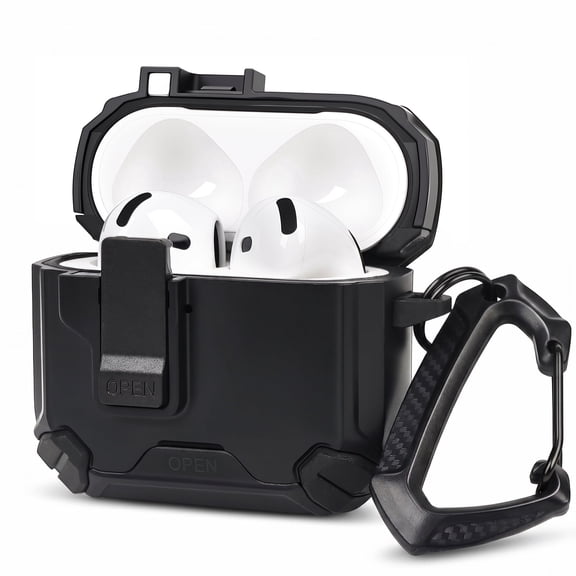 Vena For AirPods 4 Magnetic Case with Auto Open Lock, for Apple AirPods 4th Generation, Durable TPU   PC Protective Shockproof Cover, Wireless Charging Compatible, Black