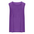 thumbnail image 4 of Taqqpue Women's Summer Tank Tops Pleated Scoop Neck Loose Fit Shirts Casual Sleeveless Split Flowy Trendy Lightweight Blouse Tops, 4 of 5