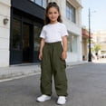 thumbnail image 6 of Cargo Pants Baggy Cargo Pants Elastic High Waisted with Pocket Classic Fit Boys Athletic Pants Hip Hop Pants Size 14-15 Years Boys Clothes, 6 of 9