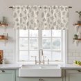 thumbnail image 2 of Vintage Beige Botanical Tier Curtains 36 Inch Length, Farmhouse Summer Floral Cafe Short Curtains for Bathroom Over Sink, Small Kitchen Curtain Light Filtering Tiered Drapes 2 Panels 27.5"Wx36"L, 2 of 9