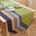 thumbnail image 2 of Nvzi-a solid color linen simple long strip table flag tea flag cloth dining cabinet tea table flag desktop decoration (yellow, 240*30cm), 2 of 4