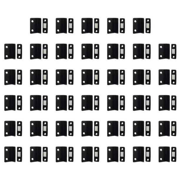 Tope de puerta Magnético sin perforaciones El gabinete atrapa herrajes delgados en forma de L Negro