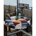 thumbnail image 2 of nqOlkjepod Navy Blue Burnt Orange Outdoor Tablecloth with Umbrella Hole & Zipper, Geometric Retro Abstract Round Table Cover 54 Inch, Dining Waterproof Table Cloth Protector for Patio/Party/Picnic, 2 of 7