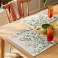 thumbnail image 4 of Summer Eucalyptus Placemats Set of 8, Shell Starfish Green Leaf Vintage Non-Slip Place Mats Washable Table Mats for Kitchen Dining Table Decorations Indoor/Outdoor, 4 of 9