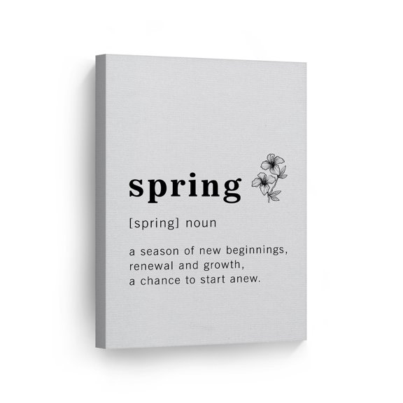 Smile Art Design Funny Noun Dictionary Definition of Spring Canvas Print Inspirational Quote Sign Office Living Room Bedroom Bathroom Wall Decor Wall Art Home Decor Ready to Hang Made in USA 12x8