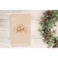 thumbnail image 2 of Linum Home Christmas Deer Pair Embroidered Beige Turkish Cotton Hand Towel, 2 of 3