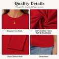 thumbnail image 3 of QUALFORT Women's Long Sleeve Shirts, 100% Cotton Crew Neck Long Sleeve T Shirt for Women, Soft Lightweight Casual Basic Cotton Top, Red S, 3 of 7